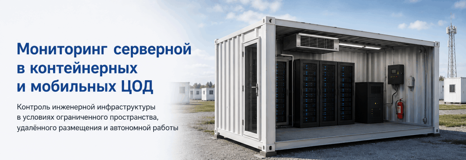 Мониторинг серверной в контейнерных и мобильных ЦОД